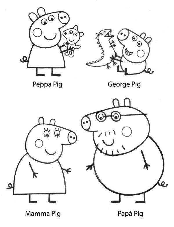 Online coloring book: Coloring book mother piggy with family